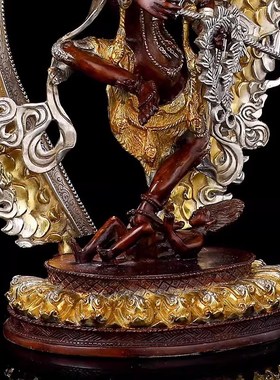 作明佛母佛像密宗纯铜古色鎏金银藏传12寸家用供奉摆件佛堂红度母