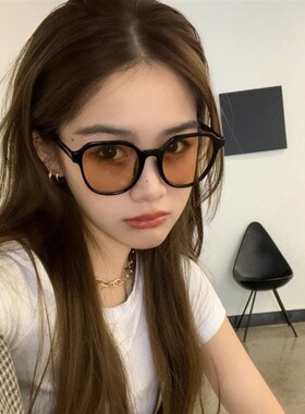 凹造型韩版ins街拍时尚茶色墨镜女百搭小脸2022年新款太阳眼镜夏