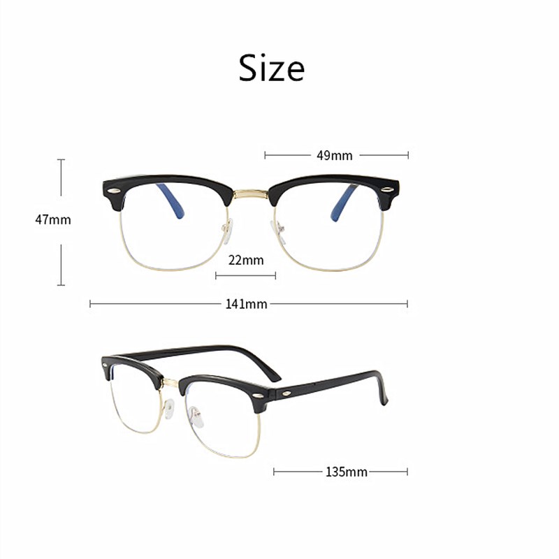 网红Women Anti Blue Rays Glasses Men Square Computer Eyeglas - 图2