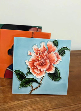 中国风特色圣诞礼物送老外公司年会纪念品摆件立体手绘杯垫锅垫画