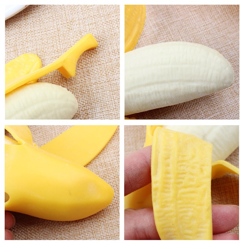 极速Elastic Spoof Peeling Banana Squishy Fidget Toys Antistr-图3