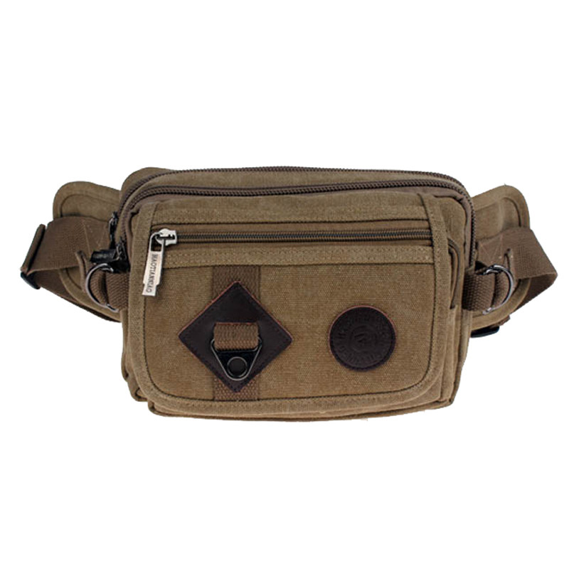 帆布腰包男士大容量多功能工作夏季耐磨小型收钱多层休闲男土包包,淘宝优惠券,粉丝福利购,淘宝优惠卷
