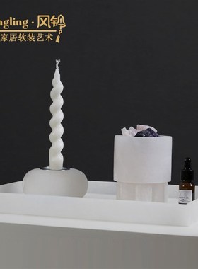 样板间软装大理石罐子器皿烛台托盘几何香薰客厅置物架摆设