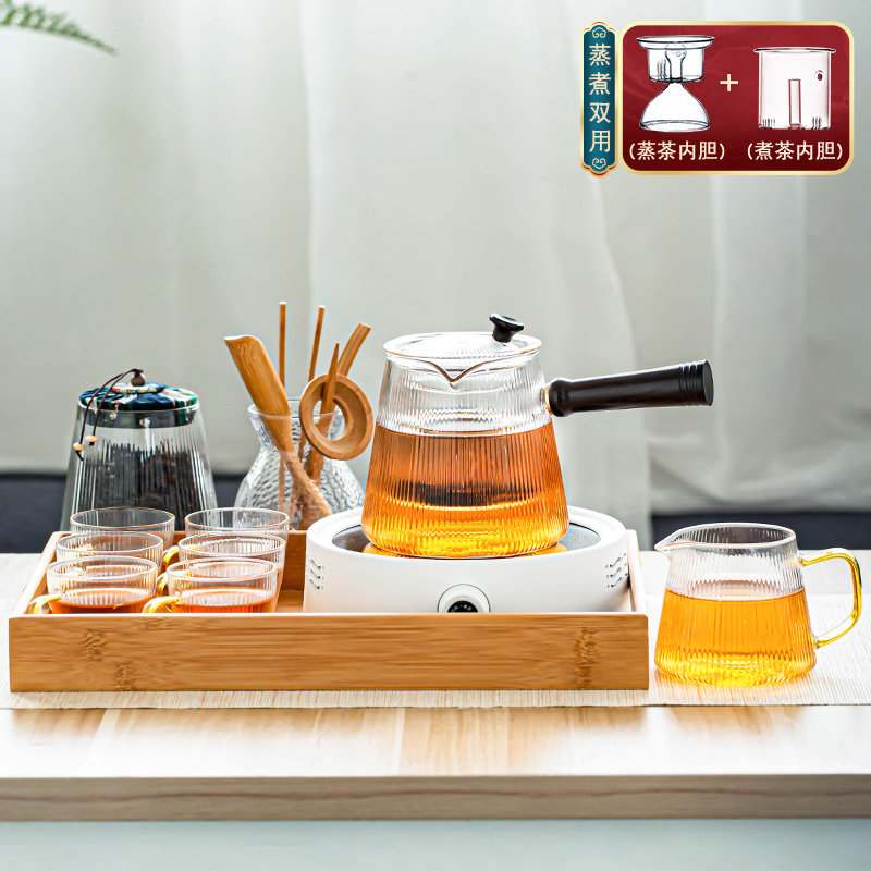 电陶炉煮茶玻璃茶具花茶壶套装蒸煮茶器家用网红煮茶炉茶水泡茶壶,淘宝优惠券,粉丝福利购,淘宝优惠卷