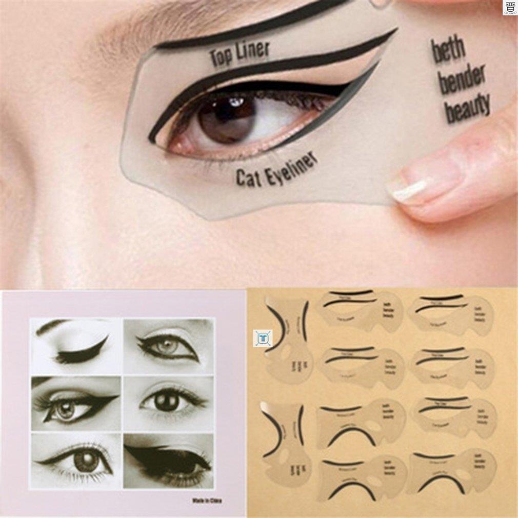 新品Eyeliner Stencil Top Bottom okey Cat Eye Liner Template-图1