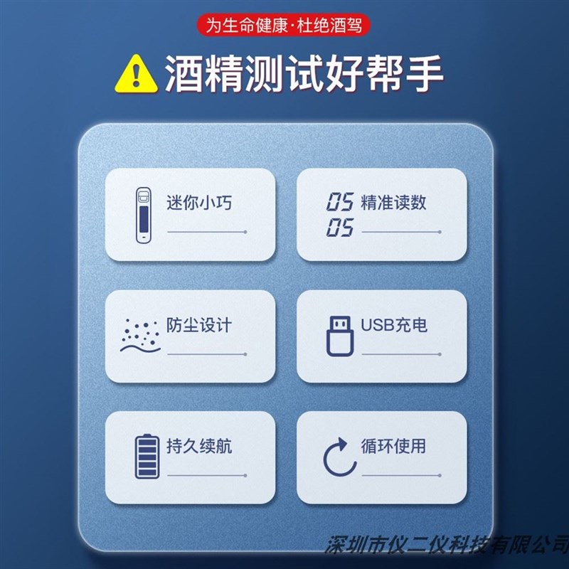 携酒精测试仪检测仪器酒w驾吹气式测量仪测高精度用家测酒 - 图0