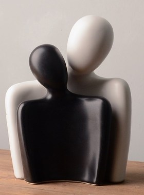 北欧陶瓷家居装饰品抽象人物摆件客厅电视柜玄R关书房艺术结婚礼