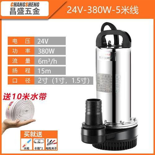 上海人民 12V24V48V6x0V直流潜水泵抽水泵家用农用洗车电动车 - 图1