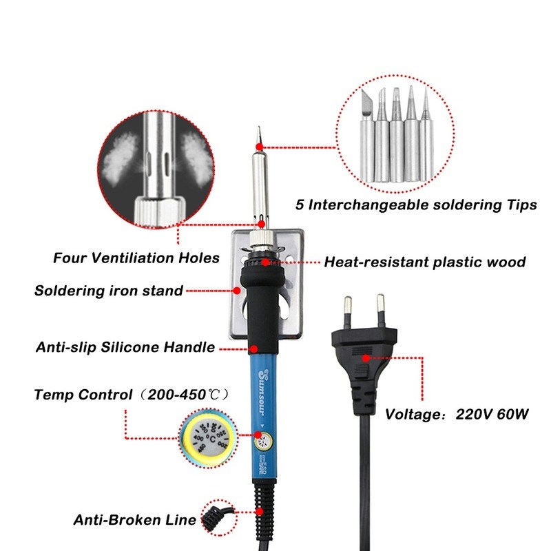 推荐60W Adjustable Temperature Soldering Iron Internal Heati - 图0