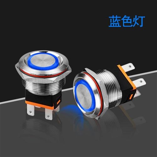 金属环形按钮d开关M22/25mm带灯5V12V24V220V16UA大电流试验箱适-图1