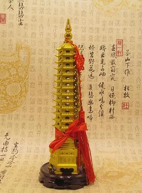 纯铜文昌塔摆件七层九13层加厚铜塔装饰礼品家居书桌办公风水摆设