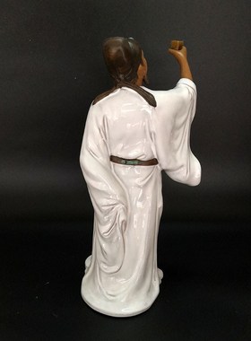 石湾公仔陶瓷诗人李白摆件书房客厅电视柜摆设送老师礼品酒店饰品