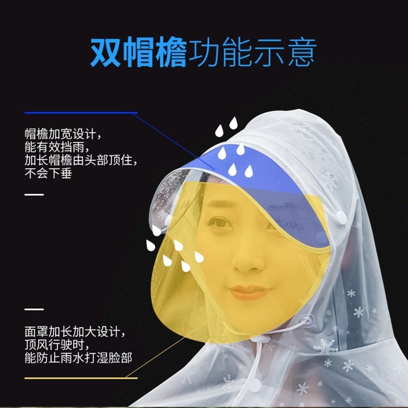 网红三喜丸子雨披电瓶电动车自行车雨衣单人成人男女时尚机车下雨 - 图2