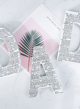 现代北欧a字母摆件软装创意展厅样板房客厅茶几家居饰品配搭摆设