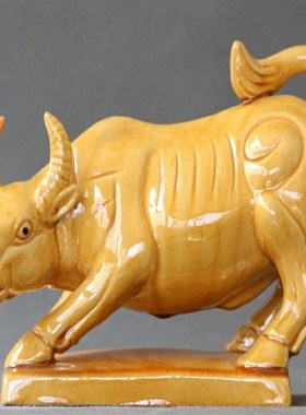 陶瓷牛摆设黄牛的摆件水牛工艺品家居装饰品