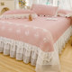Class A marine silk bed cover ice silk cool p mat three-piece set bed skirt for summer machine washing air conditioning mat lace bed sheet