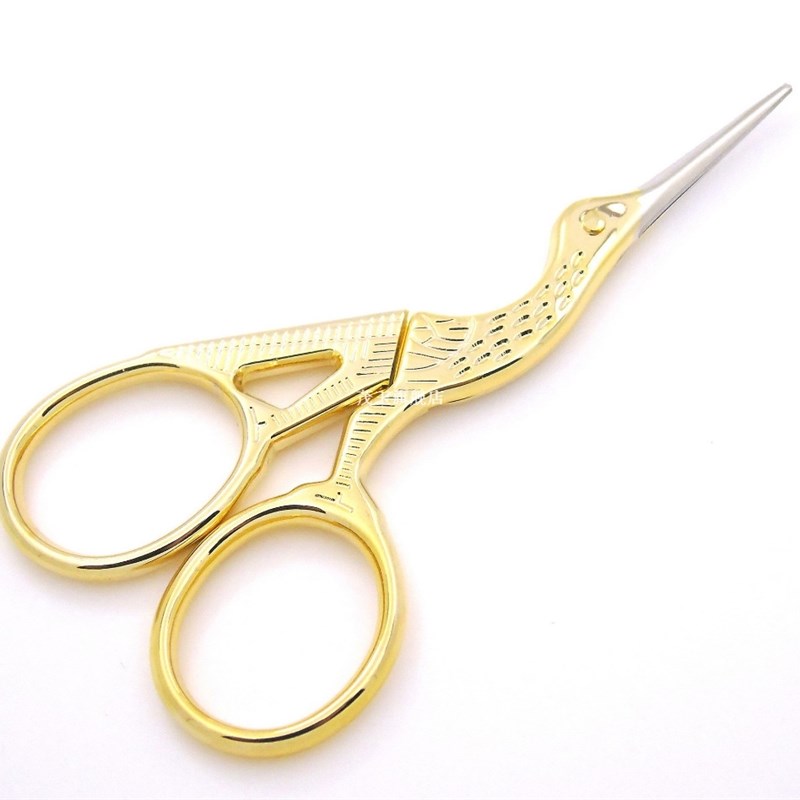 厂家1Pc Retro Classic Gold Stork Sewing Scissors Trimming Cr - 图0