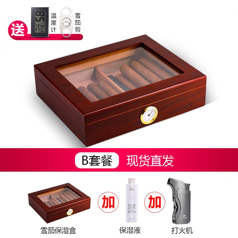 网红Cuba imports cedar wood cigar box humidor portable cigar - 图2