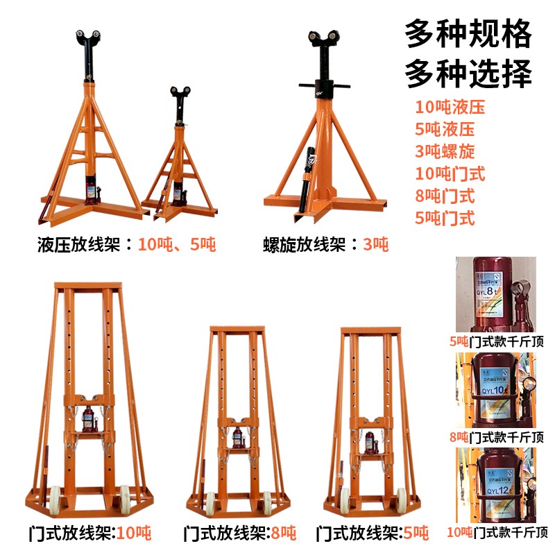 电力液压多孔电工电缆放线架光纤门式放线架盘架小型螺旋放线支架