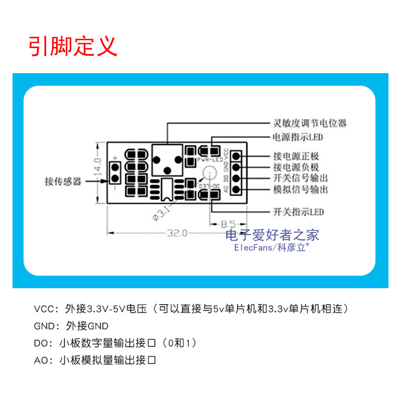 4线制 NTC热敏电阻传感器模块温度检测感应开关四针控制器3.3V 5V-图1