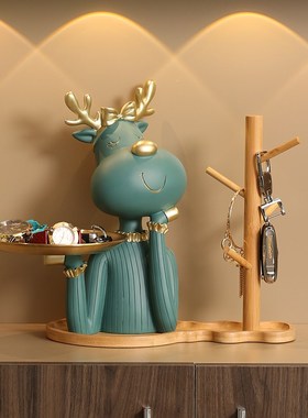 钥匙收纳玄关摆件托盘家居客厅乔迁入户鞋柜装饰品轻奢高级感小众