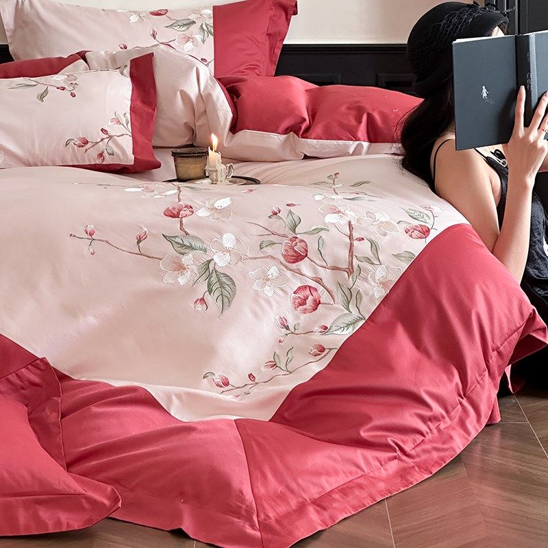 中式结婚四件套全棉陪嫁2025新款婚房刺绣送新人礼品床上用品,淘宝优惠券,粉丝福利购,淘宝优惠卷