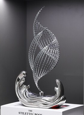 风生水起摆件现代轻奢客厅玄关酒柜创意装饰品办公室电视柜工艺品