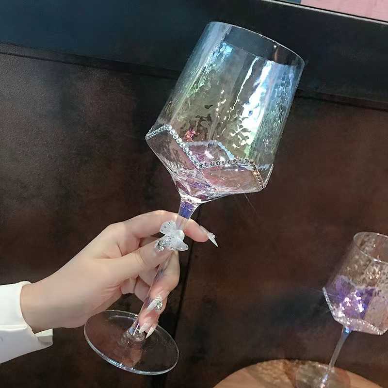 速发Crystal Dazzle Diamond pattern Wine glass Champagne glas