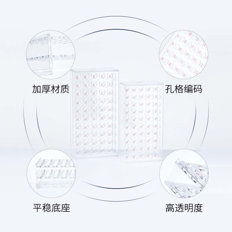 现货速发比克曼生物有机玻璃璃塑料离心管架试管架血常规管架采样-图2