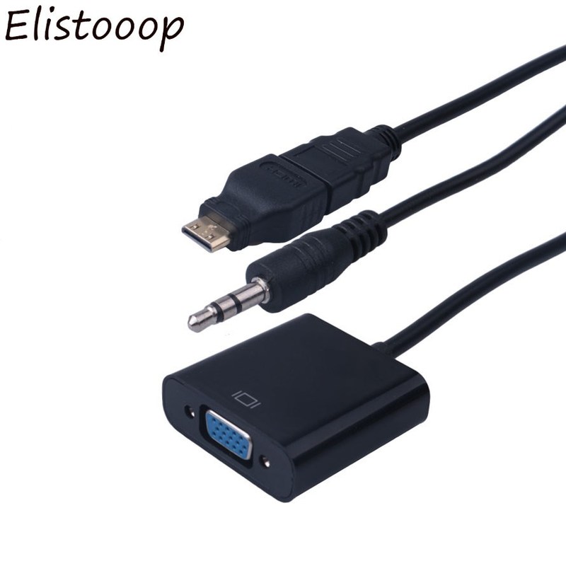 推荐Elistooop HDMI to VGA Adaptor Micro HDMI Mini HDMI Male - 图0