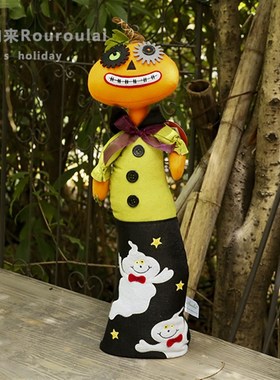 万圣节公仔摆件迎宾玩偶装饰装扮店铺场景布置南瓜人巫师科学怪人