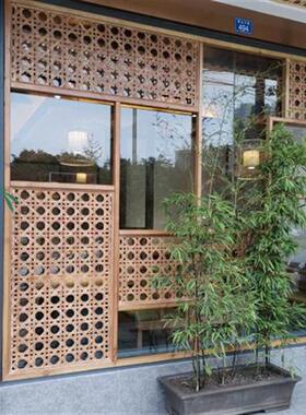 竹编特色餐厅装饰装修包厢屏风吊顶镂空墙N面隔断天花板竹网竹席