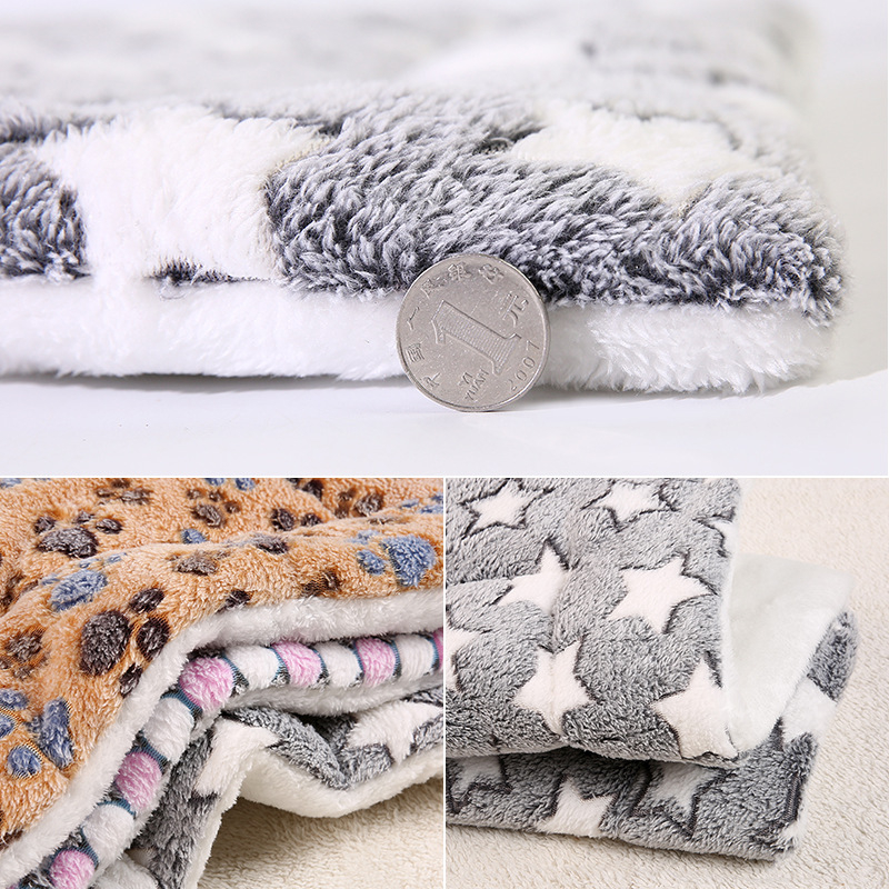 g Bed Thickened Dog Mat Pet Cat SGoft Fleece Pad Blanket - 图3