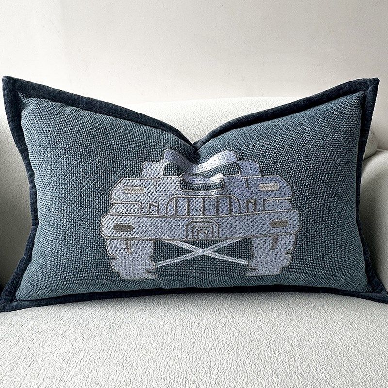 现代简约儿童房床品抱枕样板间蓝色面料定制抱枕床头靠垫沙发搭毯,淘宝优惠券,粉丝福利购,淘宝优惠卷