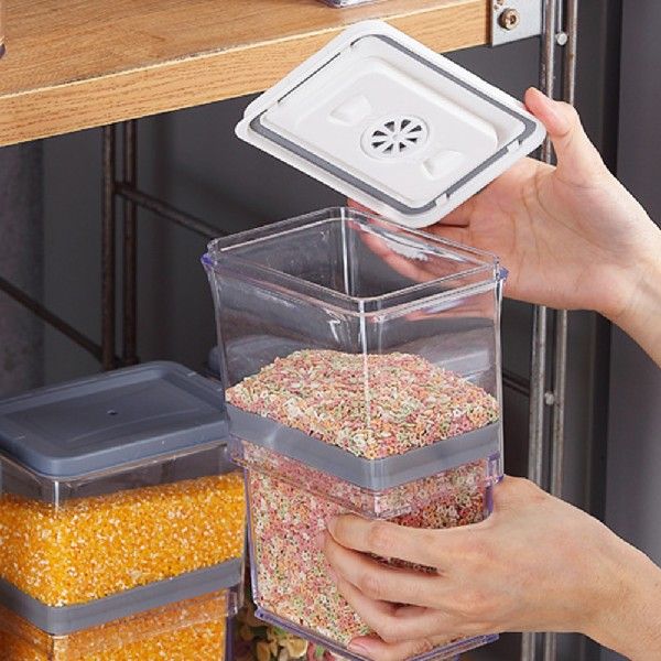 速发Transparent Grain Storage Box with Lid Refrigerator Fres - 图3