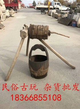 农村民俗装饰摆件木犁怀旧老物z件老农具锄头景区农耕文化展示展