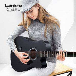 兰可A10吉他初学者38寸便携练习女生男生专O用民谣木吉他新手入门