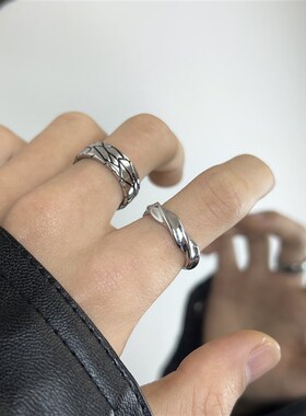 新品潮流戒指男女ins嘻哈 钛z钢简约小众冷淡风莫比乌斯指环男士