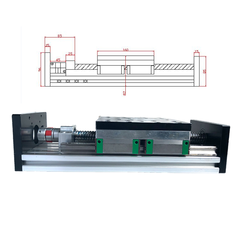 推荐重型双线轨滚珠丝杆直线导轨滑台十字模组可装风琴防尘罩行程 - 图2