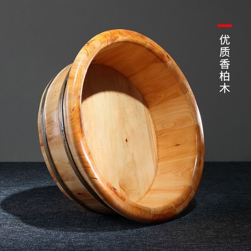 幕御木桶洗脚盆木盆桶实木泡脚桶木桶泡脚盆木家用足浴盆结婚喜盆 - 图2