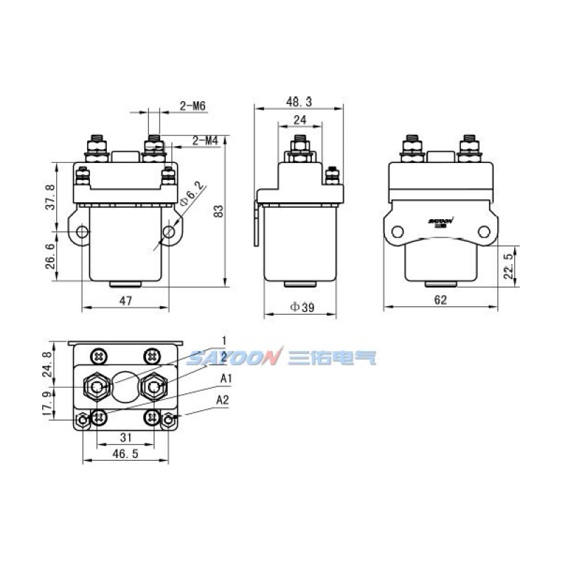 三佑SAYOON直流接触器QDC2-150/10 12 48 60 72V优质银触点 - 图2