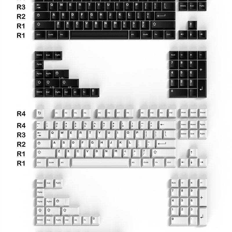 GMK WOB键帽k爱菲经典蓝黑白樱桃原厂高度ABS二色成型172键253键 - 图0