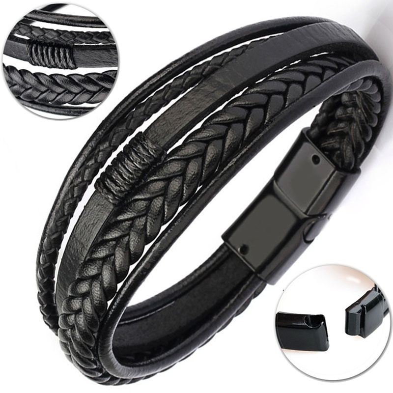 推荐Delysia King ndy Leather Braided Bracelet Alloy Magnetic - 图3