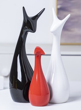 三口四口五口之家客厅摆件陶瓷家居酒柜电视柜房间装饰品桌上摆饰