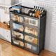 Kitchen cabinet cupboard storage rack aluminum q alloy side cabinet multi-layer storage simple household storage storage kitchen