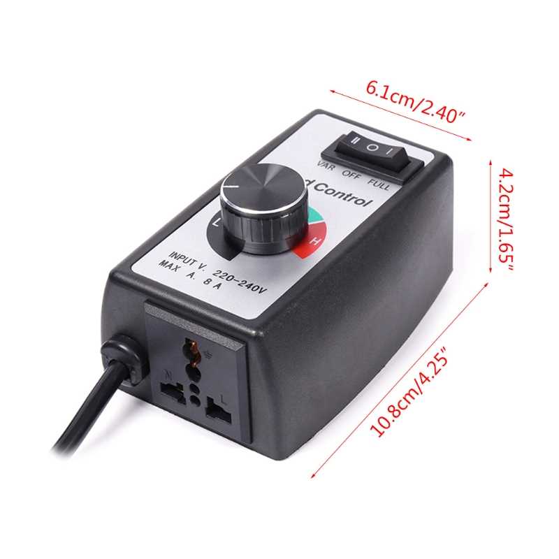 新品Universal EU Plug 230V 8A Stepless Motor Speed Controlle-图2