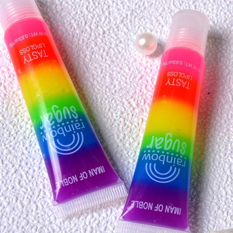 新品Rainbow Sugar Tasty Lip gloss Transparent Scented Lip Gl - 图0