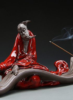 陶瓷中式家居摆饰居家装饰品手工人物香D器玄关工艺礼品摆饰装饰