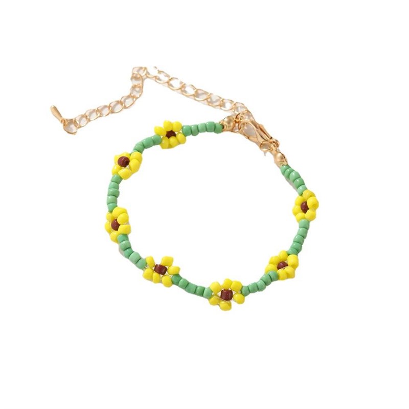 新品colour Daisy Bracelet girl沙滩度假风小雏菊编织彩色米珠手 - 图3