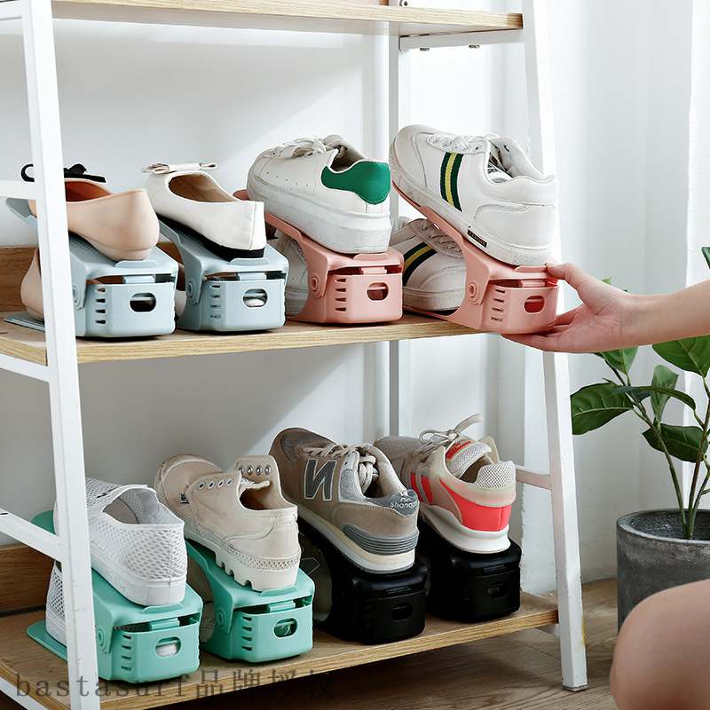 极速Creative simple plastic double shoe rack DIY adjustable - 图0